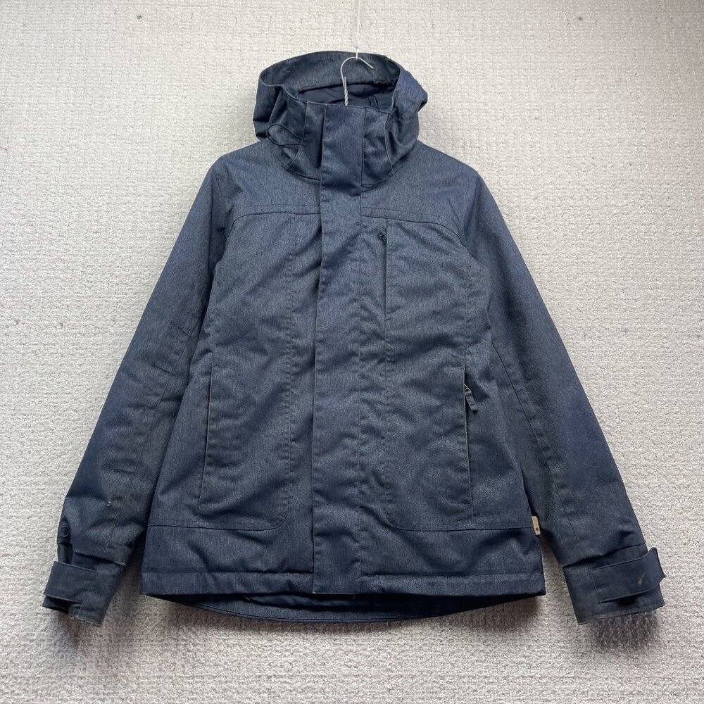 Burton Dryride Ski Snowboard Jacket Womens M Vented Waterproof Blue Denim Style